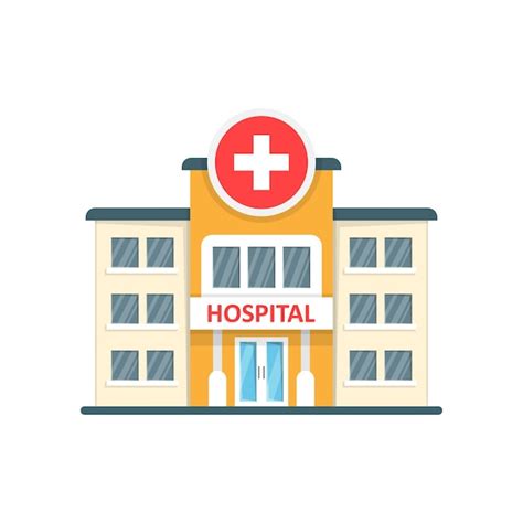 Premium Vector | Hospital building icon in flat style Medical clinic ...