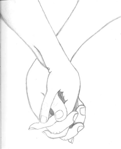 Holding hands -uncoloured- by shinwa123 on DeviantArt