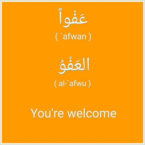 You Re Welcome in Arabic