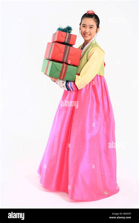 Teenagers in Traditional Korean, Dress Stock Photo - Alamy