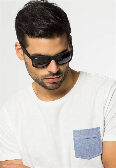 Ray-Ban JUSTIN - Sunglasses - black/mottled black - Zalando