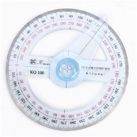 10cm Plastic 360 Degree Protractor Ruler Angle Finder Swing Arm School ...