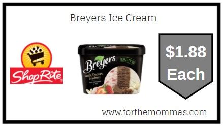 Breyers Ice Cream for JUST $1.88 Each at ShopRite