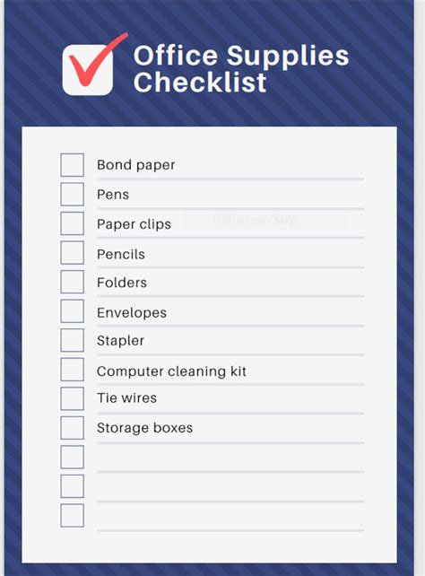 Office Supply Checklist Digital Download PDF HD Printable Copy - Etsy