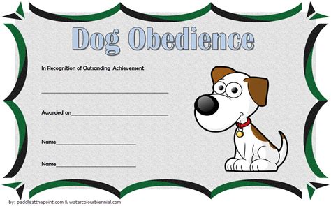 Free Dog Training Certificate Templates