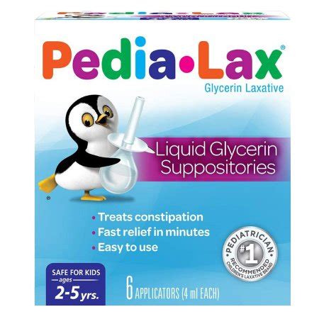 Pedia-Lax - Laxative Suppository 6 per Box 2.8 Gram Strength Glycerin ...