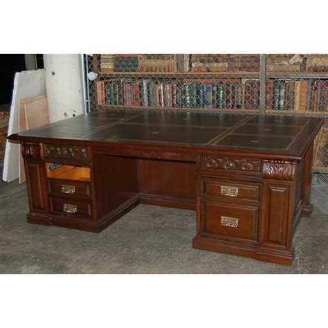 Beautiful 19th C. Carved Mahogany Executive Desk For Sale | Antiques ...