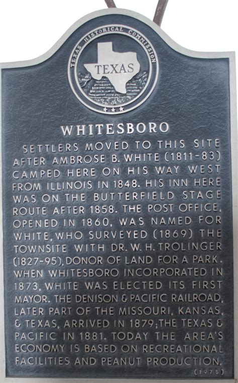 [Texas Historical Commission Marker: Whitesboro] - The Portal to Texas ...