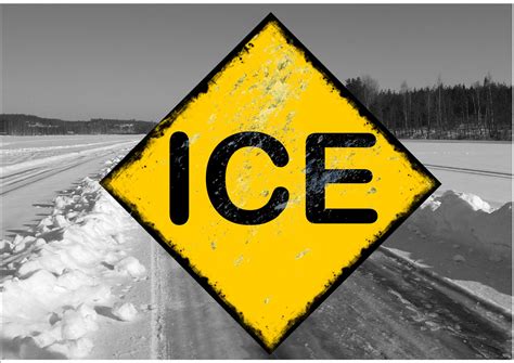 Novelty Road Sign Warning Ice area Ice Road Sign – The Rooshty Beach