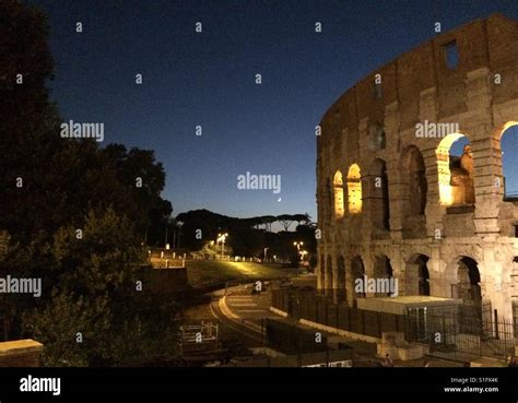 Roman colosseum at night Stock Photo - Alamy