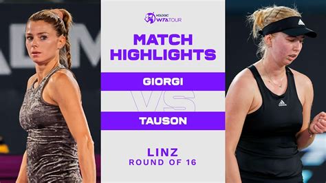 Camila Giorgi vs. Clara Tauson | 2023 Linz Round of 16 | WTA Match ...