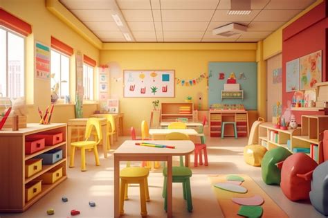 Premium AI Image | Kids School Classroom