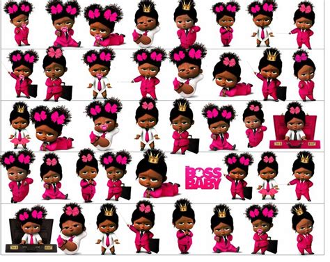 African American Girl Boss Baby Clipart, Boss Baby Girl, instant ...