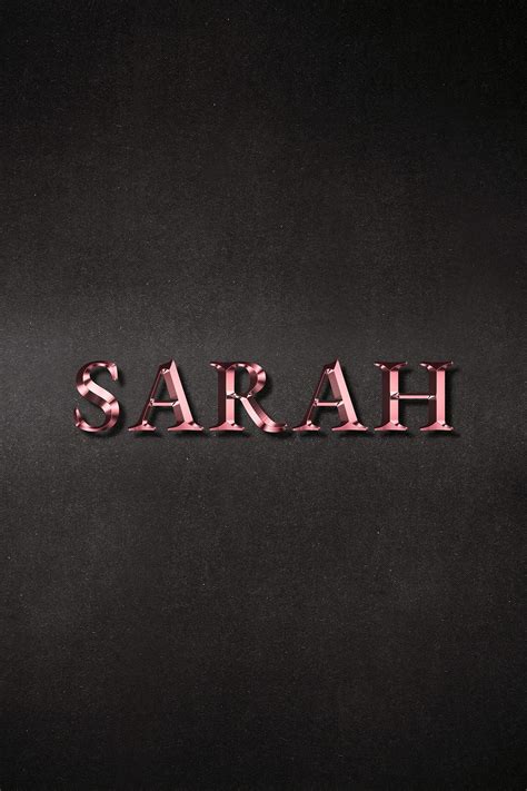 Sarah typography in metallic rose gold design element | free image by ...