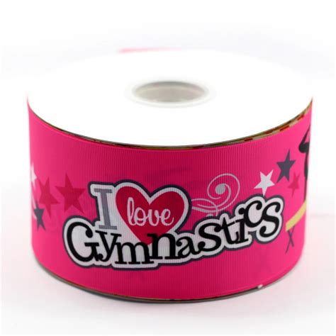 75mm Grosgrain Ribbon I Love Gymnastics Printed Ribbon Handmade Sports ...