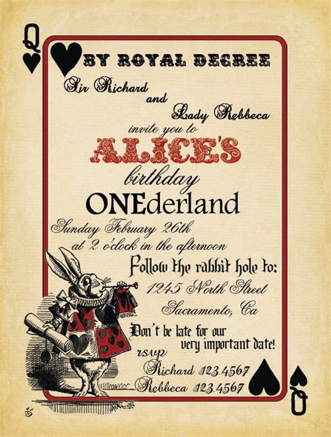 Free Alice In Wonderland Printable Invitations - Free Templates Printable