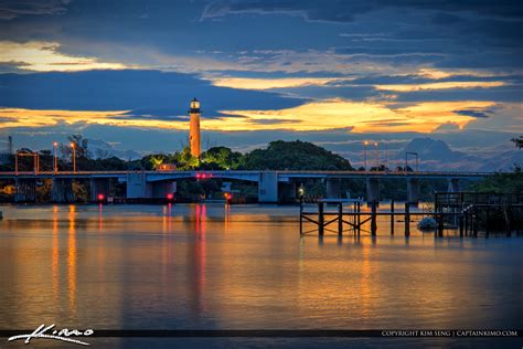 Cloudy Morning Jupiter Lighthouse Sunrise Florida