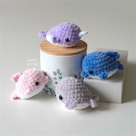 Easy Flipper Friends · Whale, Narwhal, Dolphin crochet pattern