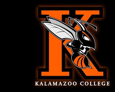 the kalamazoo college logo is shown on a black background with an ...