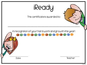 End of Year i-Ready award certificates EDITABLE | Iready awards | TPT