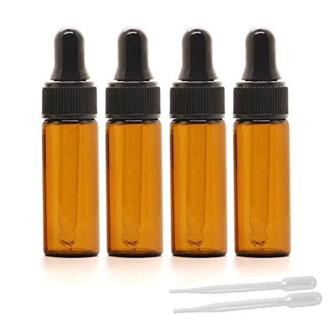 5ml Amber Glass Dropper Vials 15 Pcs Essential Oil Dropper Bottles With 3ml Transfer Pipettes ...