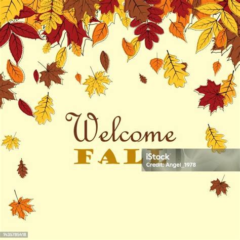 Welcome Fall Banner Stock Illustration - Download Image Now - Abstract ...