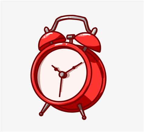 Cute Alarm Clock Clipart Transparent PNG Hd, Red Alarm Clock Beautiful Alarm Clock Hand Drawn ...