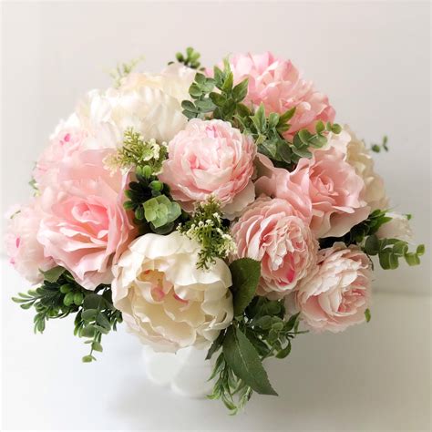 Pink Floral Arrangement Pink Peonies Floral Centerpiece - Etsy