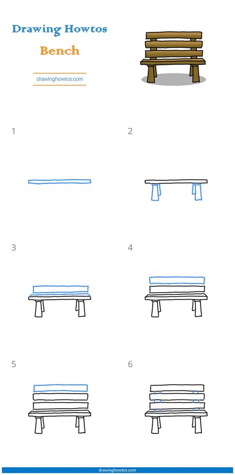 How to Draw a Bench - Step by Step Easy Drawing Guides - Drawing Howtos