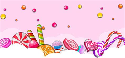 Pink Candy Background with Lollipops