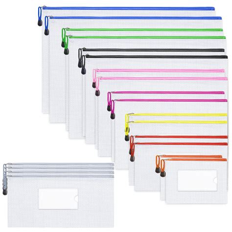 Buy Sooez 20 Pack Plastic Zipper Pouches, Clear A3 A4 A5 A6 Size Zipper ...