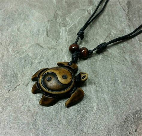 Brown Turtle Necklace With Yin Yang Symbol Brown Turtle - Etsy | Yin yang, Turtle necklace, Yin ...