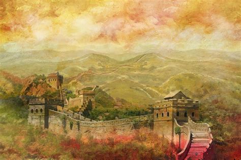 The Great Wall Of China by Catf | Great wall of china, China painting ...