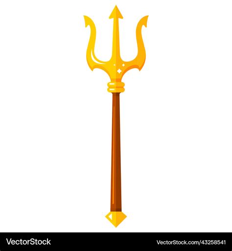 Golden trident weapon of poseidon aquaman staff Vector Image