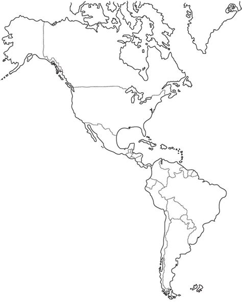 Mapa de América blanco y negro - Mapa de América