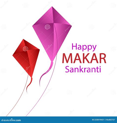 Makara Sankranti with Beautiful Kites Stock Vector - Illustration of ...