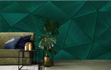 Teal Triangle Geometric Wallpaper Self Adhesive, Peel & Stick ...