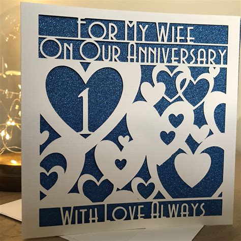 First Wedding Anniversary Card Wife - Etsy UK