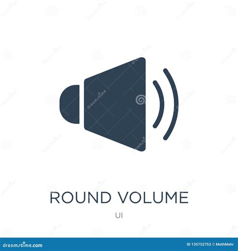 Round Volume Button Icon in Trendy Design Style. Round Volume Button Icon Isolated on White ...