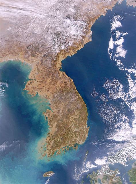 Large detailed satellite map (image) of Korean Peninsula | Vidiani.com | Maps of all countries ...