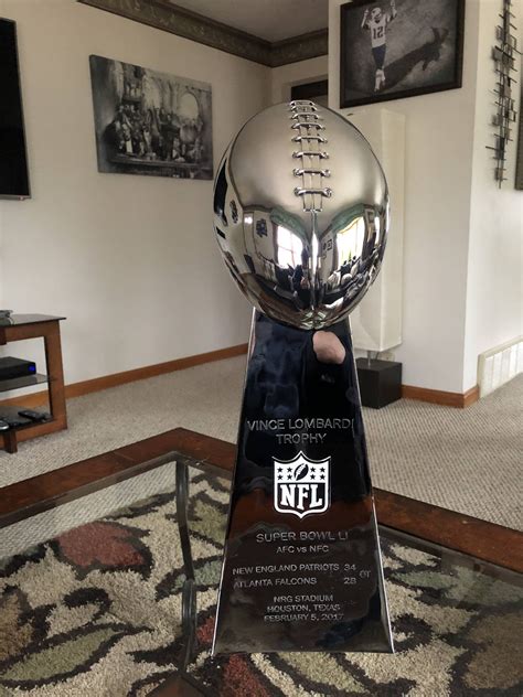 My Super Bowl 51 Replica Lombardi Trophy came in the mail today. : r/Patriots