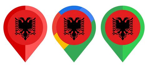 flat map marker icon with albania flag isolated on white background ...