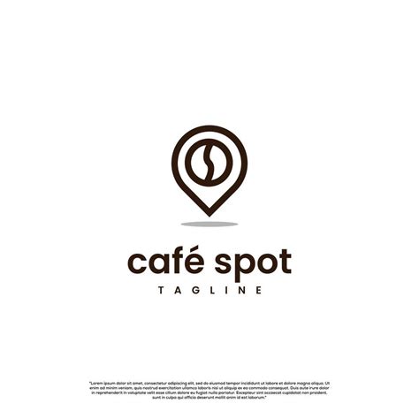 cafe spot location logo design simple modern elegant, coffee bean with ...