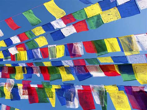 Tibetan Buddhist Colourful Flags With Prayers Written On, 56% OFF