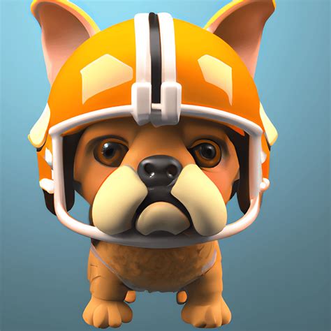 3D 4K Yellow and Orange Red Bulldog Wearing Football Helmet · Creative ...