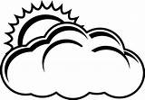The Sun Hiding Behind Clouds Coloring Page  NetArt Pages sketch template