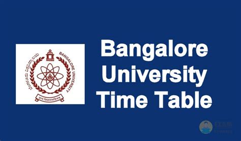 Bangalore University Time Table 2025 - All Courses Exam Dates