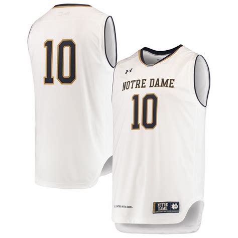 Men's Under Armour White #10 Notre Dame Fighting Irish Replica Basketball Jerseys