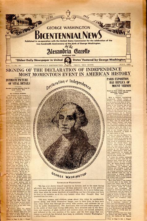 George Washington Bicentennial News: Volume 1, No. 10: July, 1931 by ...