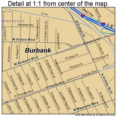 Burbank California Street Map 0608954